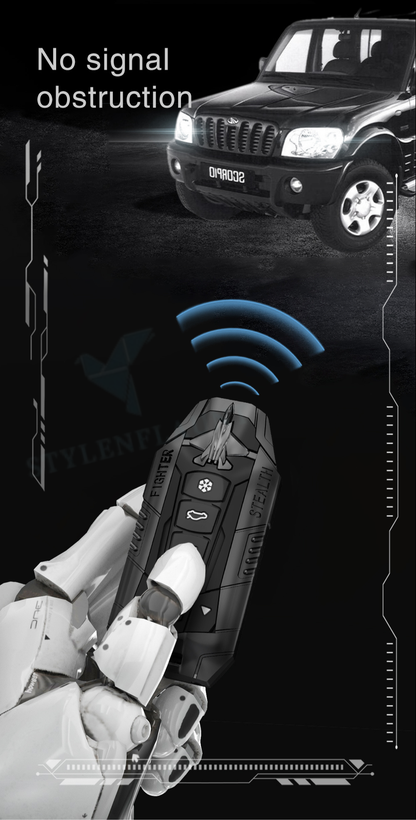 Mahindra XEV 9e | BE 6 | 7XO Luxury Premium Fighter Series Metal Black Soft Sillcon Smart Car Key Cover Key Case With Key Chain (6 Button) Design Patent Pending - Copying Prohibited