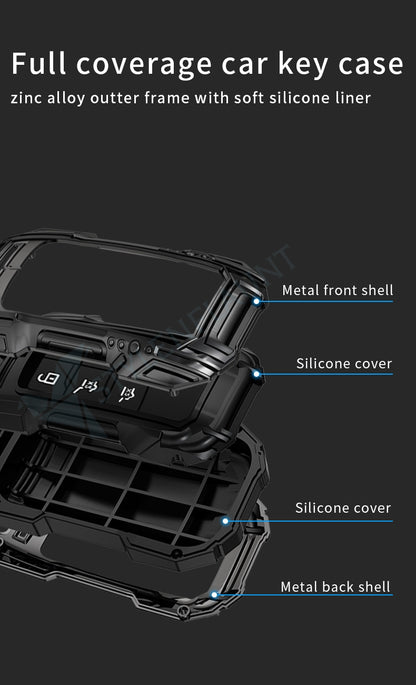 GMC Hummer EV | Yukon Denali 2025 Luxury Premium Beast Metal Smart Car Design Key Cover Key Case With Key Chain (6 buttons)