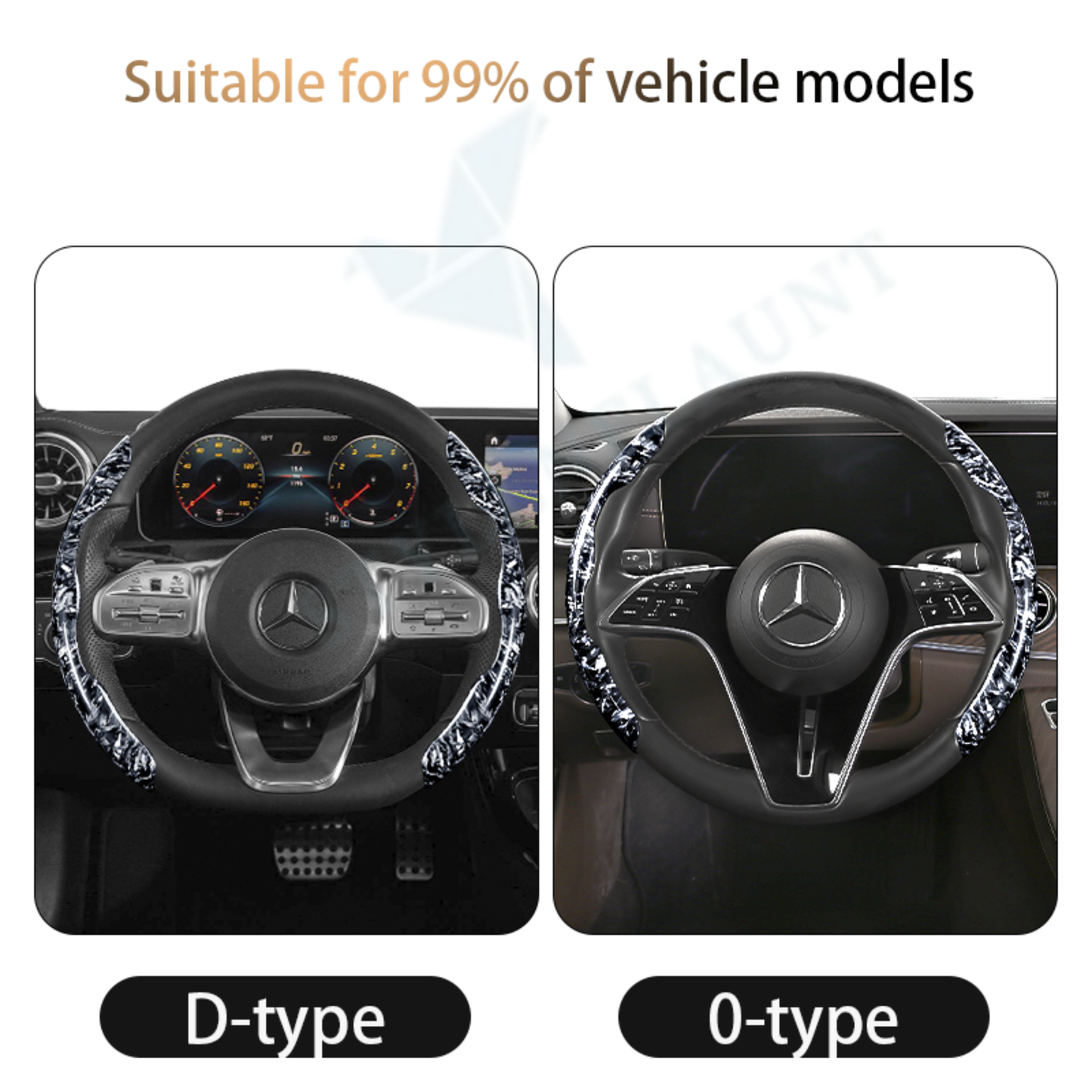 STYLENFLAUNT Universal ABS Broken Carbon Texture Steering Wheel Grip Cover for All Car Models Safe Non-Slip Car Interior Accessory long lasting print Comfortable Grip Steering Wheel Protector