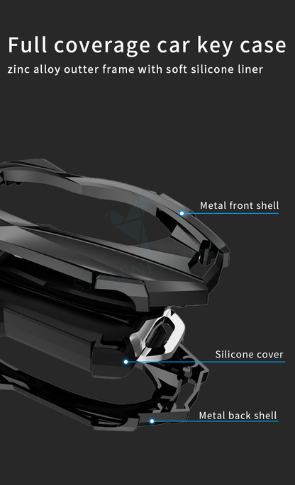 Suzuki Swift Dzire | Victoris Luxury Premium Transformer Series Metal Black Soft Sillcon Smart Car Key Cover Key Case With Key Chain   ( 3 Button )
