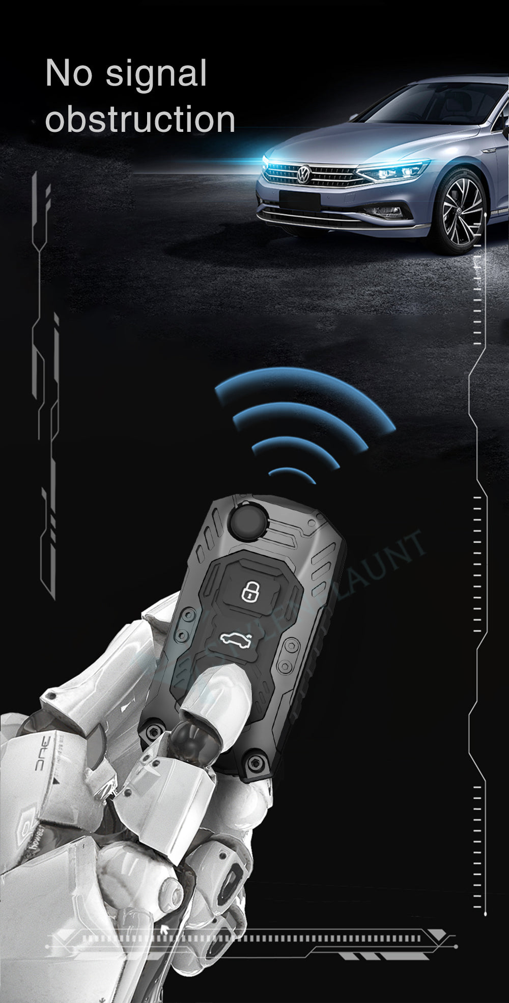 Volkswagen Jetta | Vento | Polo | Ameo 3 Luxury Premium Transformer Series Car Key Cover Key Case With Key Chain ( 3 Button Flipkey)