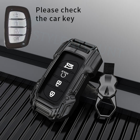 Hyundai Creta 2024 | Alcazar Luxury Premium Beast Metal Smart Car Design Key Cover Key Case With Key Chain ( 4 buttons ) Not Compatible With Creta 2020-2023