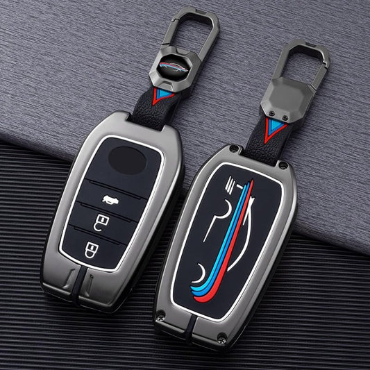 Suzuki Invicto Luxury Premium Metal Smart Car Key Cover Soft Silicon Car Case Key Case With Key Chain(3 Button)