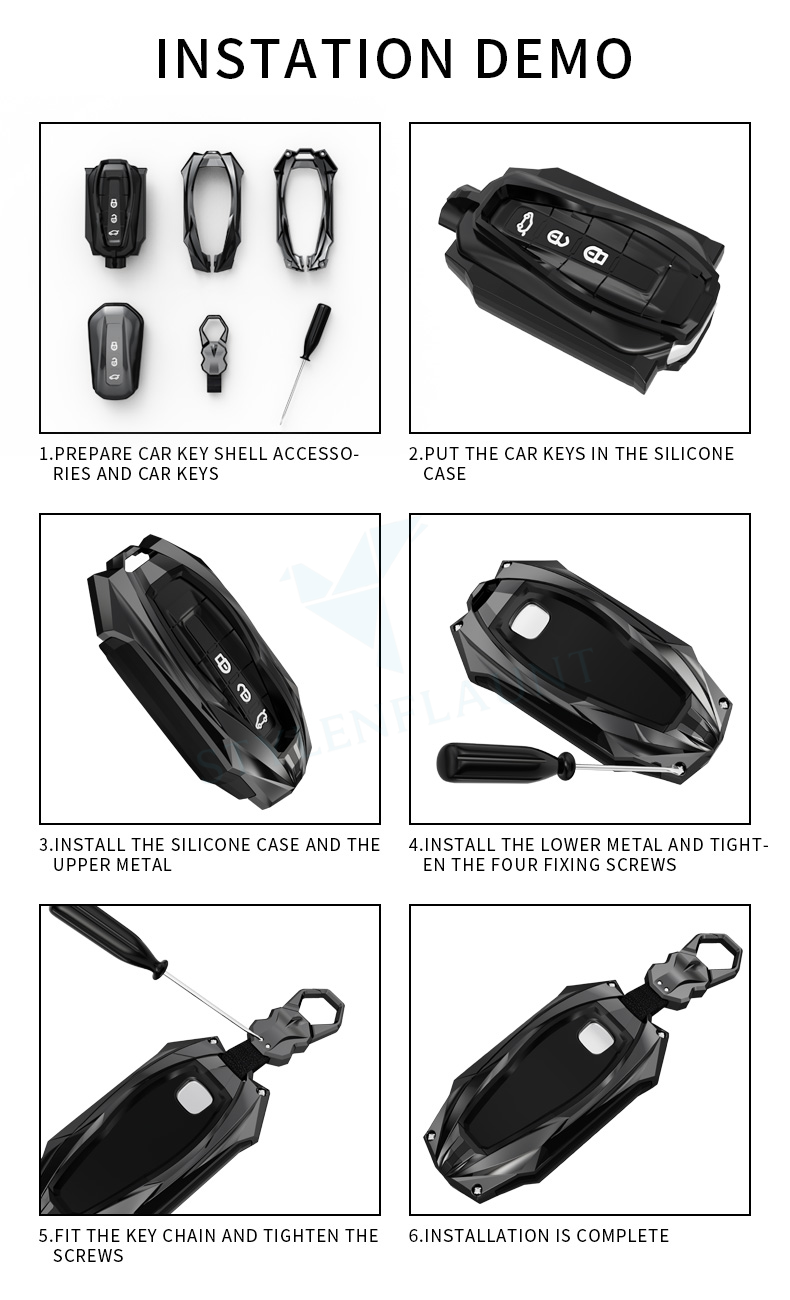 Suzuki Swift Dzire | Victoris Luxury Premium Transformer Series Metal Black Soft Sillcon Smart Car Key Cover Key Case With Key Chain   ( 3 Button )