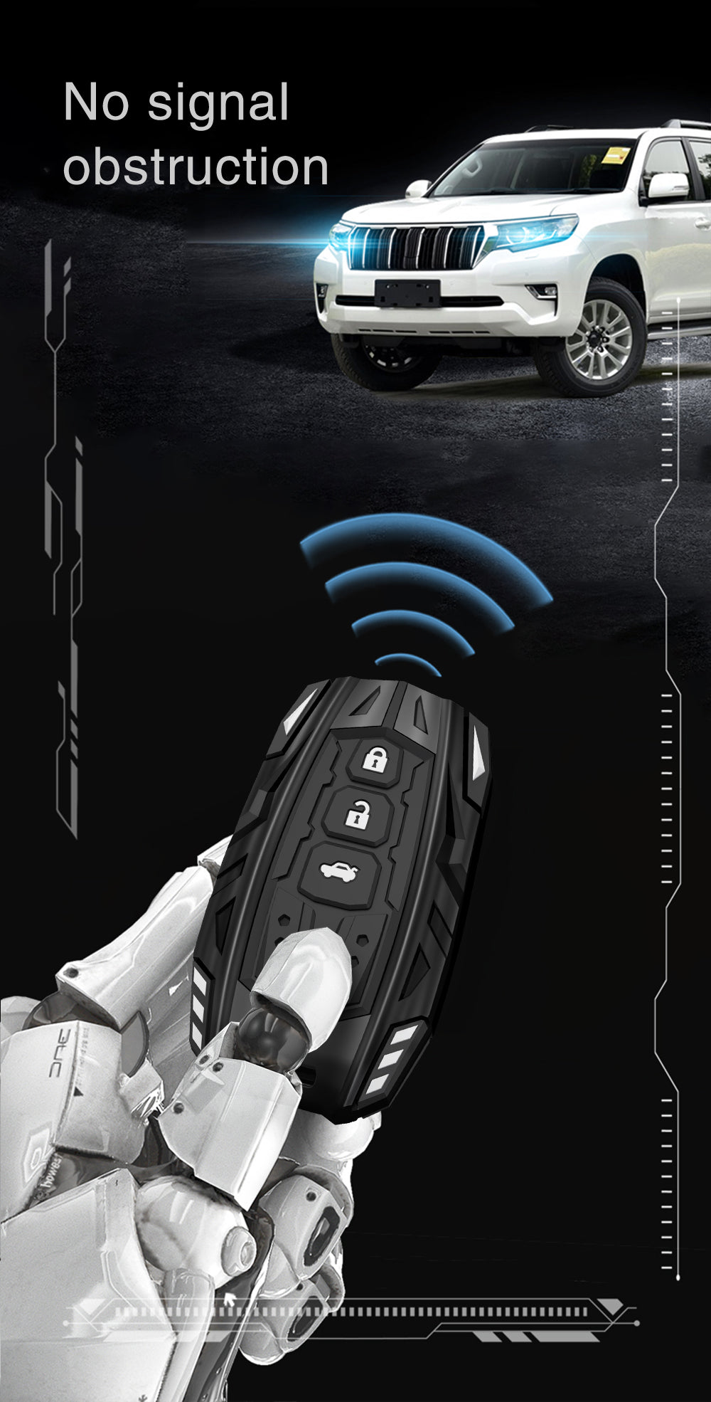 Toyota Fortuner | Hycross Innova | Camry Hybrid 2026 Screwless Series Metal Soft Sillcon Smart Car Key Cover With Key Chain ( 3 Button ) - Design Patent Pending - Copying Prohibited
