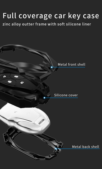 Vinfast Vf 7 Protector (E) Series Soft Silicon Car Case Holder Keychain & Full Protection Metal Smart Car Key Cover With Key Chain