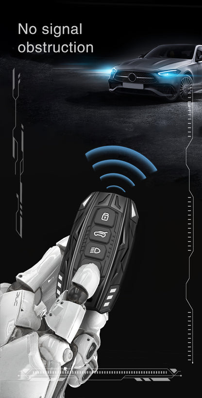 Tata Sierra Adventure, Accomplished, Curve Ev, Harrier Ev Adventure & Fearless Screwless Series Metal Soft Sillcon Smart Car Key Cover ( 4 Button-Top ) - Design Patent Pending - Copying Prohibited