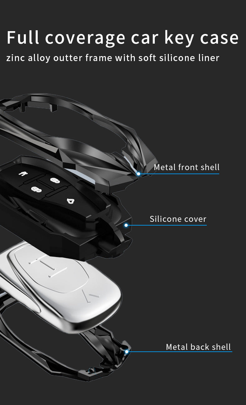Vinfast Vf 6 Protector Series (P) Soft Silicon Car Case Holder Keychain & Full Protection Metal Smart Car Key Cover With Key Chain