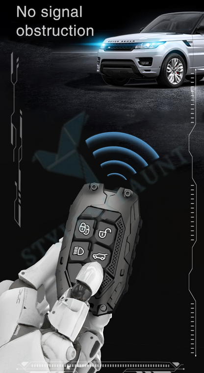 Jaguar F- face ( 2015-2020 ) Luxury Premium Transformer Series Metal Black Soft Sillcon Smart Car Key Cover Key Case With Key Chain ( 5 Button )