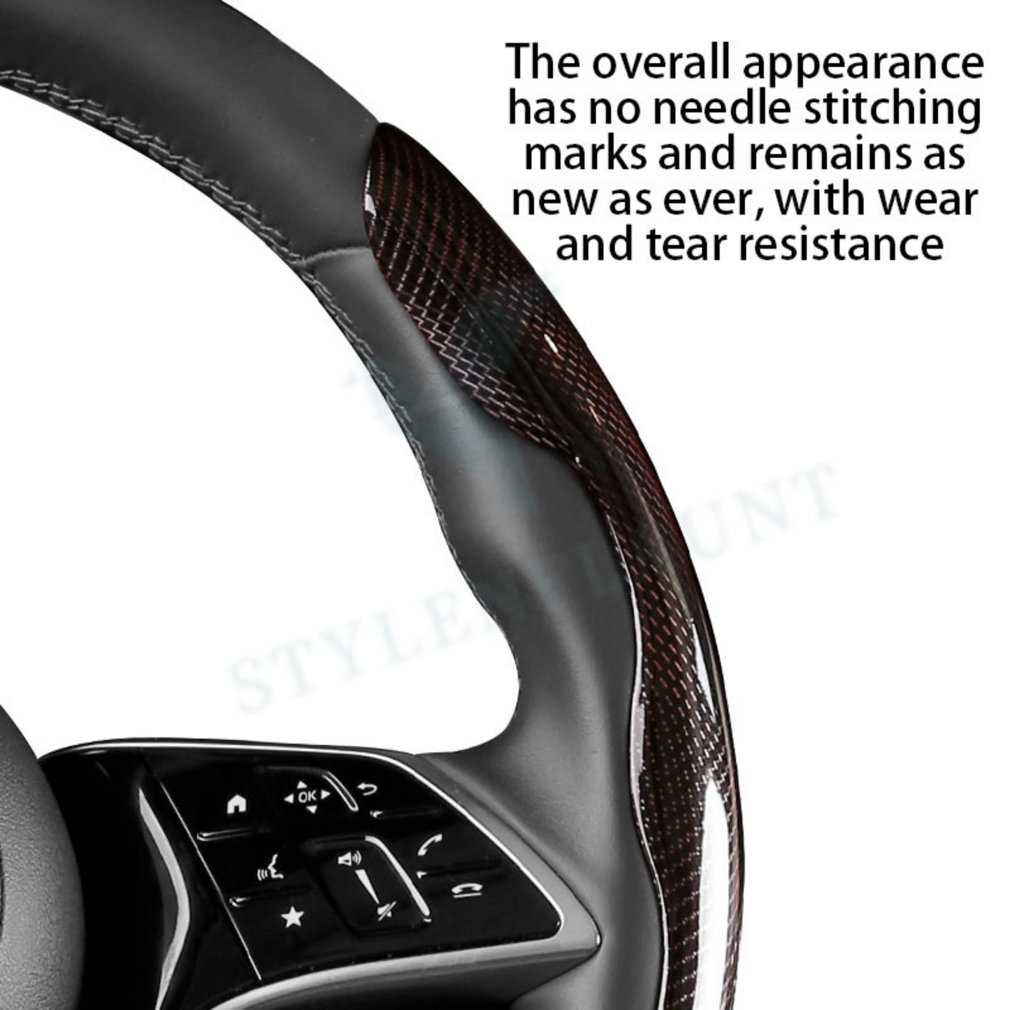 STYLENFLAUNT Universal ABS Python Red Texture Steering Wheel Grip Cover for All Car Models Safe Non-Slip Car Interior Accessory long lasting print Comfortable Grip Steering Wheel Protector