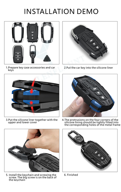 Suzuki Grand Vitara | Victoris | Fronx | Jimmy | Ertiga | XL 6 | Baleno | Brezza | Luxury Premium Screw less Transformer Series Car Key Cover Key Case With Key Chain (2 Button) Design Patent Pending - Copying Prohibited