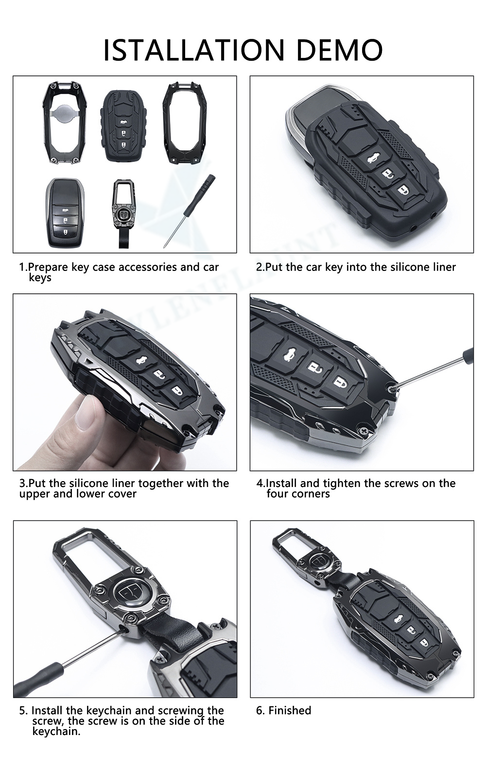 Mahindra XEV 9e | BE 6 | 7XO Luxury Premium Fighter Series Metal Black Soft Sillcon Smart Car Key Cover Key Case With Key Chain (6 Button) Design Patent Pending - Copying Prohibited