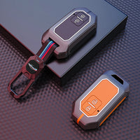Toyota Hyryder | Glanza | Urban Cruiser Luxury Premium Metal Smart Car Key Cover Soft Silicon Car Case Key Case With Key Chain( 2 Button )