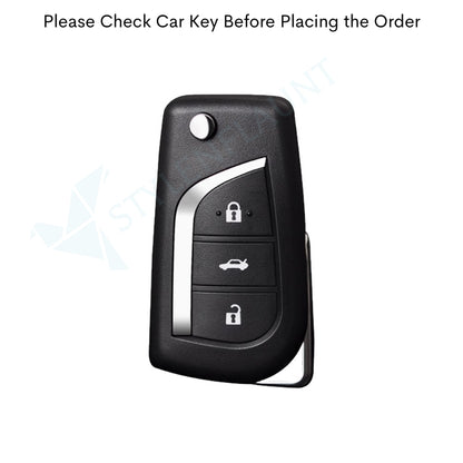 Toyota Fortuner | Tundra | Highlander | Corolla | CHR | Camry | Rav4 | Innova Crysta | Flipkey Luxury Premium Beast Metal Smart Car Design Key Cover Key Case With Key Chain ( 3 buttons ) FlipKey