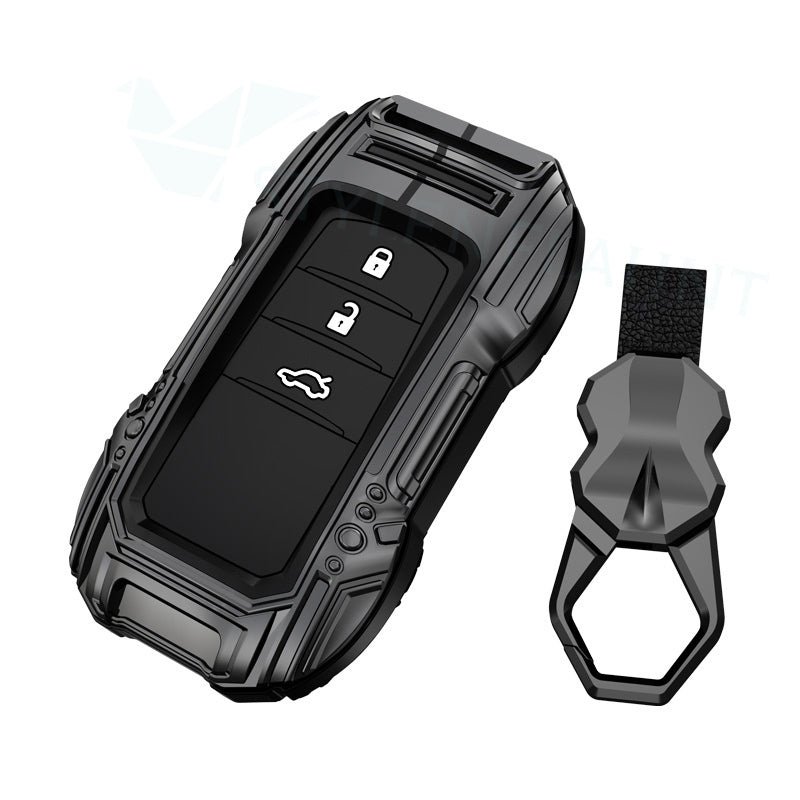 Toyota Fortuner | Hycross Innova Luxury Premium Beast Metal Smart Car Design Key Cover Key Case With Key Chain (3 Button)