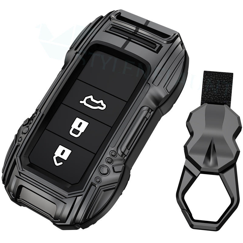 MG Hector 2023 | Windsor EV Luxury Premium Beast Metal Smart Car Design Key Cover Key Case With Key Chain ( 3 buttons )